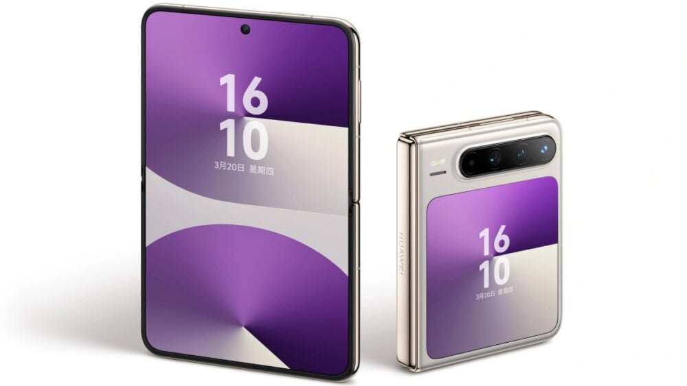 華為揭曉採「闊螢幕」設計的Pura X系列螢幕可凹折手機，攤開後能以16:10比例畫面觀看內容