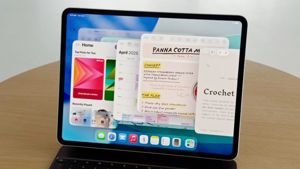iPadOS 26加入多浮動視窗介面、App下拉功能選單，更可讓iPad化身專業錄音設備