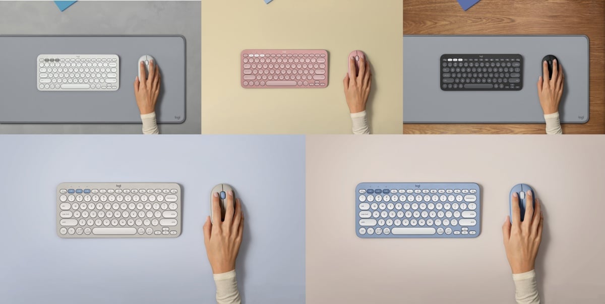 羅技在台推出輕薄、採活潑色彩設計的Pebble 2 Combo鵝卵石無線鍵鼠組，同步推出Brio 100網路攝影機