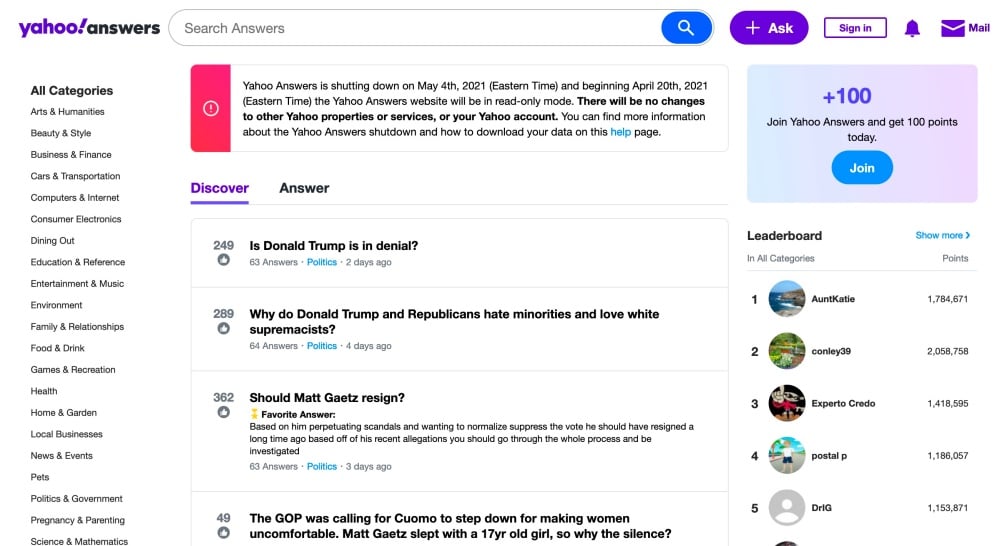 服務超過16年，Yahoo Answers、奇摩知識+將於今年5/4結束營運